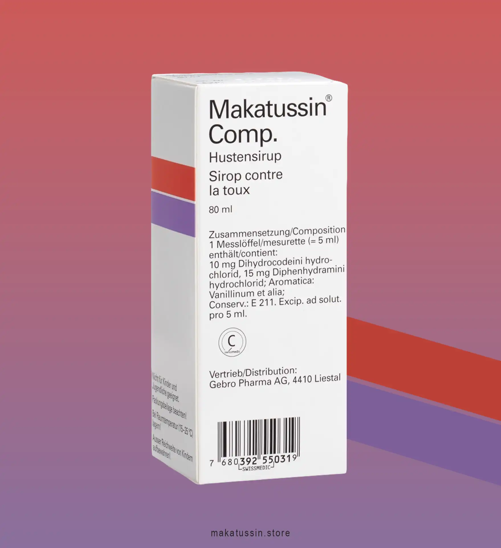 Quality inspection procedures of Swiss Makatussin syrup bottles for regulatory safety compliance